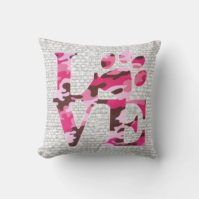 Almofada Impressão de Pata de Amor - Presentes para Pássaro (Frente)