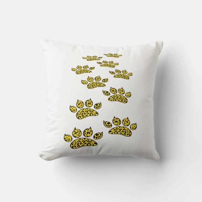 Almofada Impressão de Pata de Leopardo (Frente)