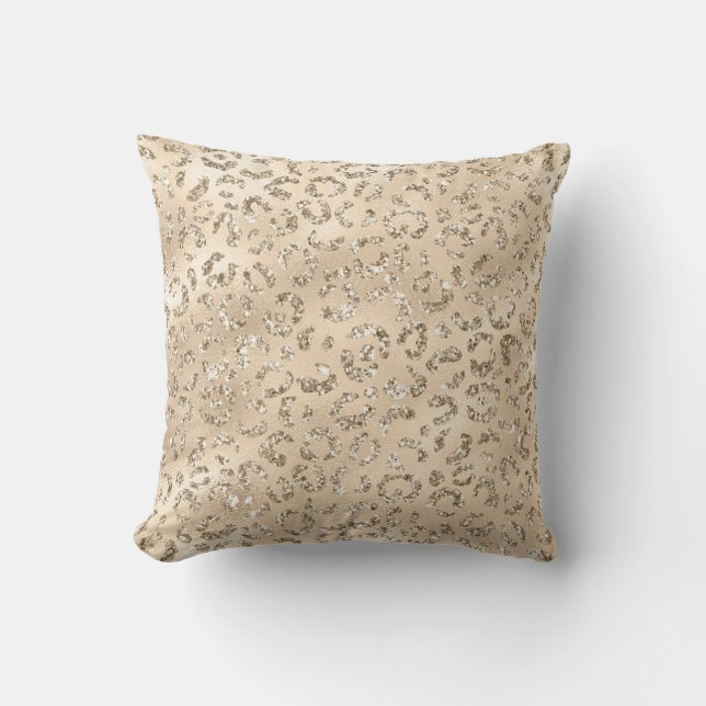 Almofada Impressão de Pele Castanha Chita Leopard (Frente)