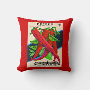 Almofada impressão de pimenta de caiena de 1950s