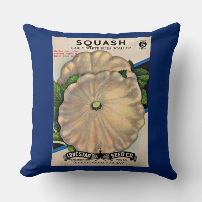 Almofada impressão de squash branco do pacote de sementes d (Frente)