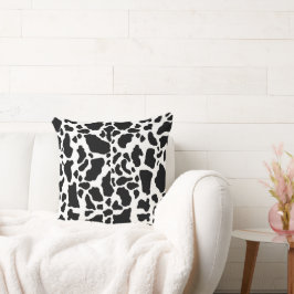 Almofada Impressão de Vaca Preta e Branca