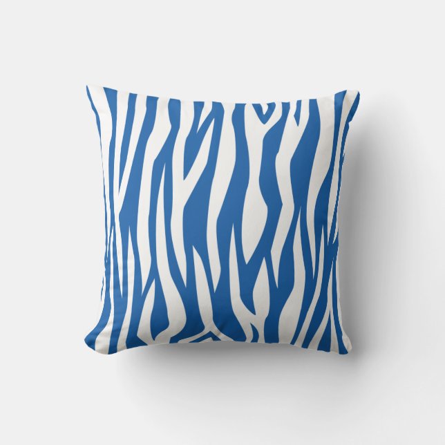 Almofada Impressão de Zebra Azul Denim (Frente)