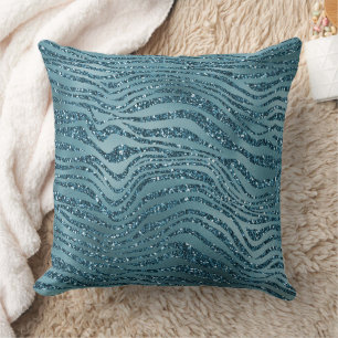 Almofada Impressão de Zebra Azul-Turquesa