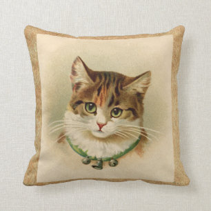 Almofada Impressão do gato de gato malhado do vintage