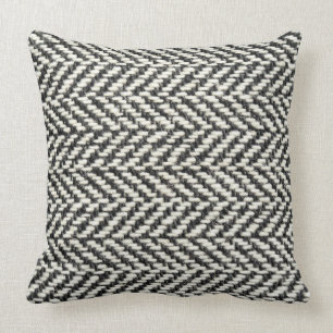 Almofada Impressão do Knit Russo Negro e Branco