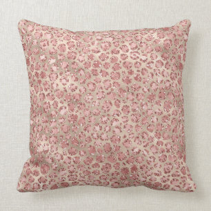 Almofada Impressão do Leopard Luminoso Cor-de-rosa Dourado