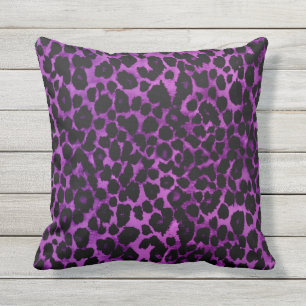 Almofada Impressão do leopardo do roxo real