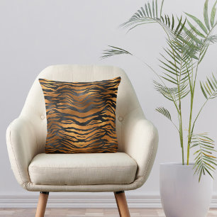 Almofada Impressão Elegante de Tigre Preto de Cobre