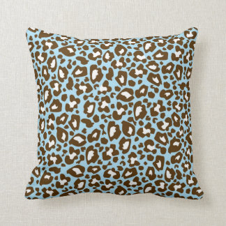 Almofada Impressão em animais com véu azul e castanho-leopa