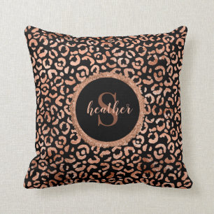 Almofada Impressão em animais de leopardo-chic monograma