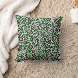 Almofada Impressão em Na moda verde-leopardo elegante e ele