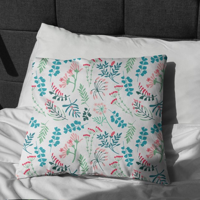 Almofada Impressão Floral Moderno (Modern Floral Print Pillow)