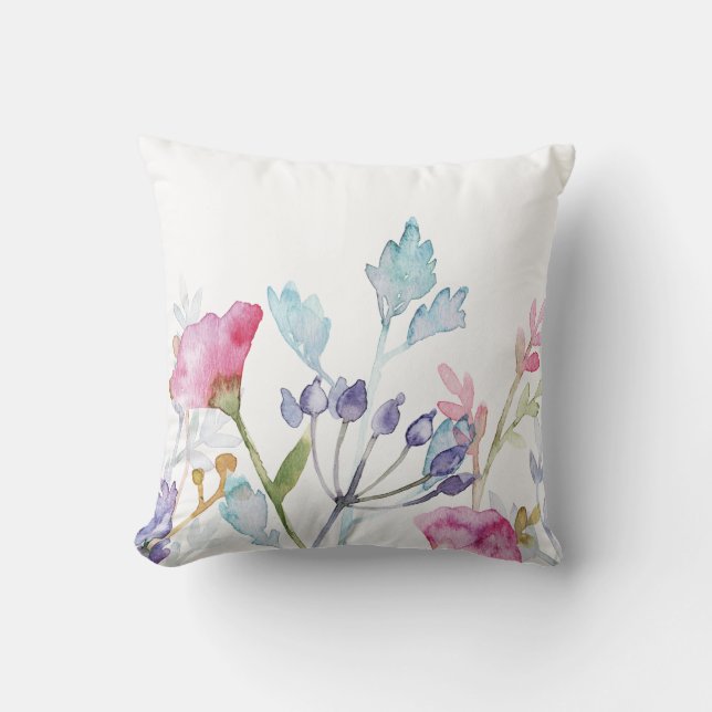 Almofada Impressão Floral pintado À Mão Belamente (Frente)