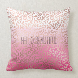 Almofada Impressão Leopard Cor d'Água Rosa Personalizada