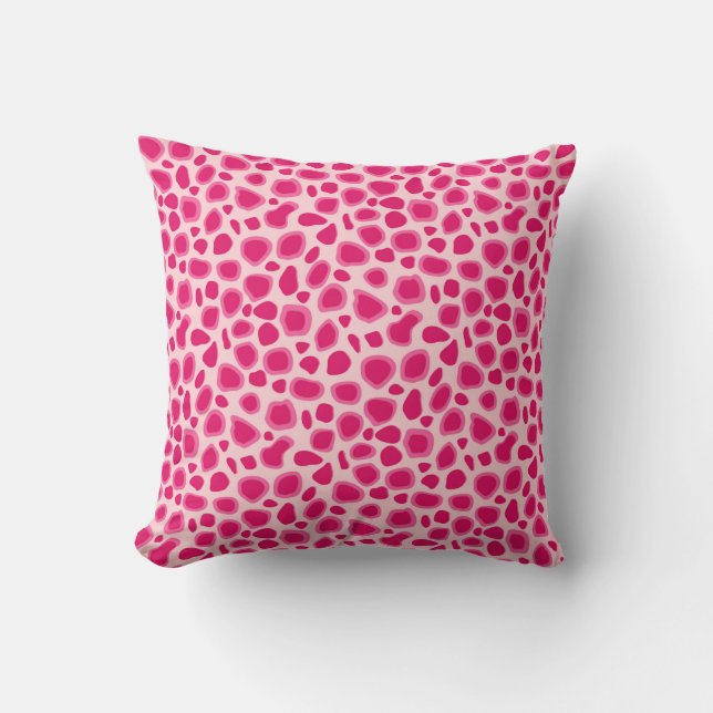 Almofada Impressão Leopard - Fuchsia e rosas claro (Frente)