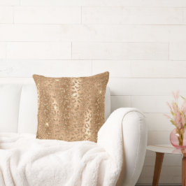 Almofada Impressão Leopardo com Glitter Dourada
