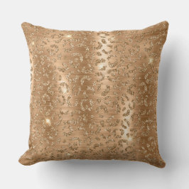 Almofada Impressão Leopardo com Glitter Dourada