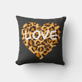 Almofada Impressão Leopardo | design de coração | Camisa de