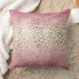 Almofada Impressão Leopardo Dourada de Ombro Rosa