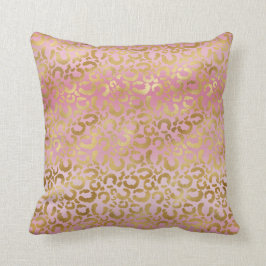 Almofada Impressão Leopardo Dourada de Ombro Rosa