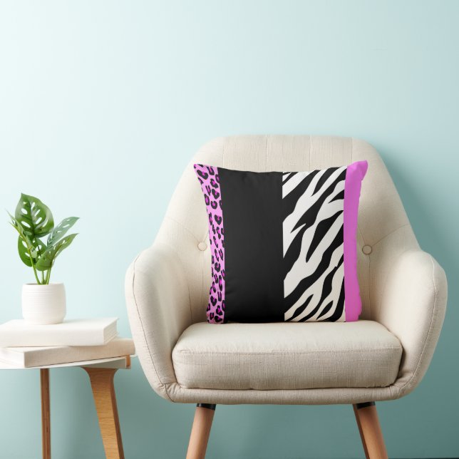 Almofada Impressão Leopardo, Impressão Zebra, Impressão Ani (Cadeira)