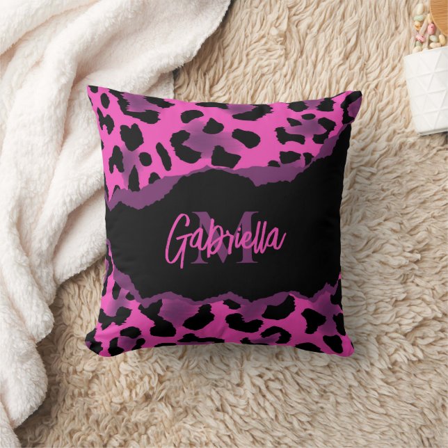 Almofada Impressão Leopardo Rosa e Púrpura (Cobertor)