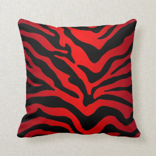 Almofada Impressão moderna em preto e vermelho em Zebra