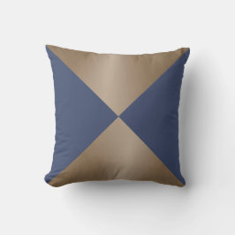 Almofada Impressão moderno de triângulo azul e taupe