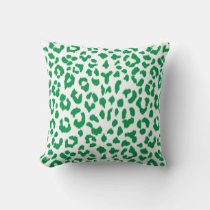 Almofada impressão na moda verde-leopardo com monograma