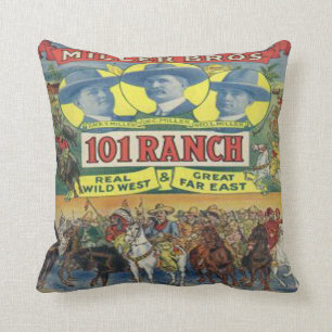 Almofada Impressão ocidental do poster de 101 ranchos do