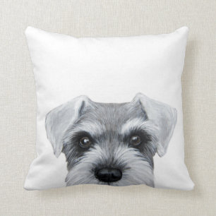 Almofada Impressão original cinzento e branco do Schnauzer