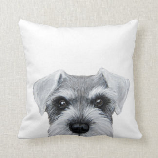 Almofada Impressão original cinzento e branco do Schnauzer,