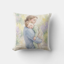 Impressão Personalizada de Mãe e Bebê em Aquarela