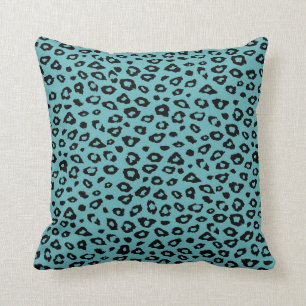 Almofada Impressão preto do leopardo do Aqua