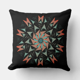 Almofada Impressão Preto Gráfico do Sudoeste Ocidental