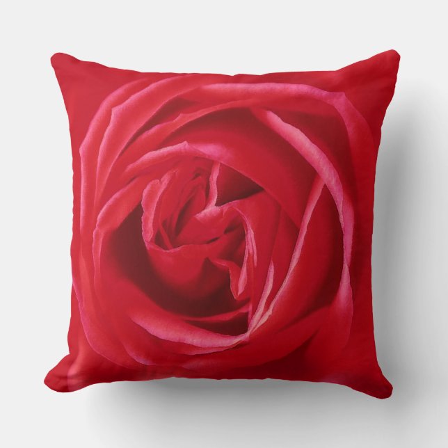 Almofada impressão rosa vermelha (Frente)