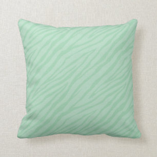 Almofada Impressão verde da zebra de Seafoam