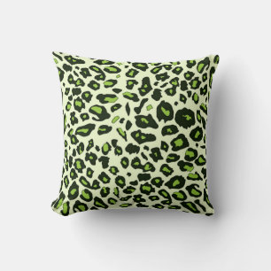 Almofada Impressão verde do leopardo