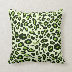 Almofada Impressão verde do leopardo