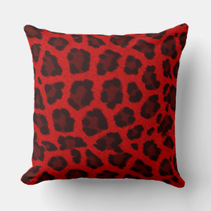 Almofada Impressão vermelho do leopardo