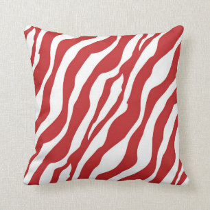 Almofada Impressão vermelho selvagem feminino da zebra