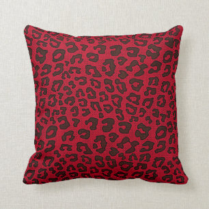 Almofada Impressão vermelho Stippled do leopardo do arando