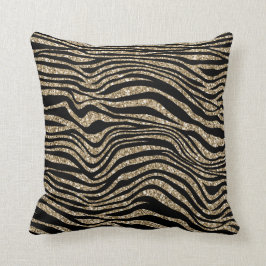 Almofada Impressão Zebra Dourada e brilhante