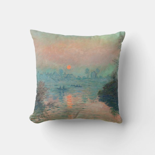 Almofada Impressionismo das Belas Artes do Monet Sunset (Frente)