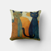 Impressionista Moderno Dois Gatos