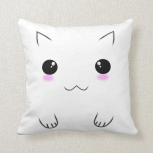 Almofada Impressões bonitos da cara & da pata do gatinho