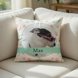 Almofada Impressões de Pata & Corações Foto Personalizada d