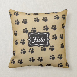 Almofada Impressões de pata de cães