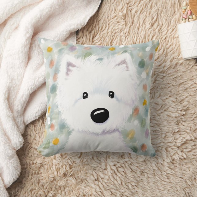 Almofada Impressões KiniArt Fluffy Westie (Cobertor)